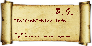 Pfaffenbüchler Irén névjegykártya